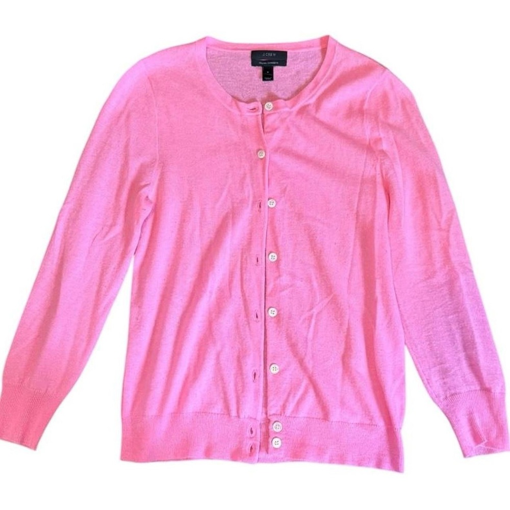 A227- J. Crew Cashmere Pink Cardigan Sweater